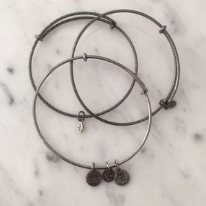 Alex + Ani graphite metal bangle bundle